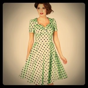 Green Polka Dot XL Voodoo Vixen Swing Dress